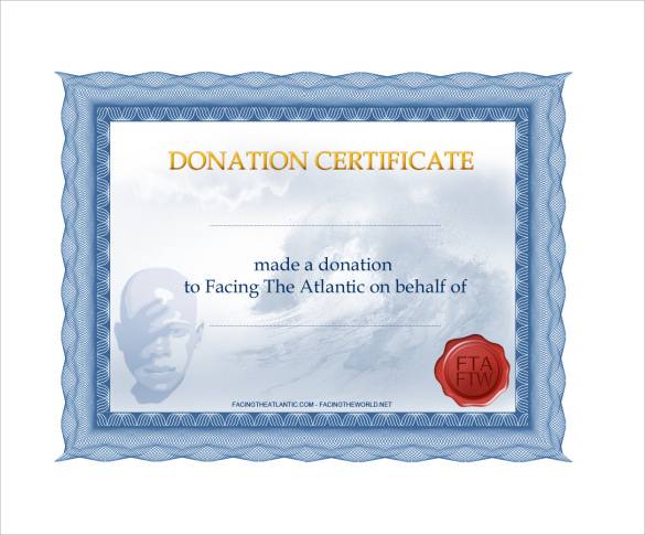 Free Printable Donation Certificate Templates FREE PRINTABLE TEMPLATES