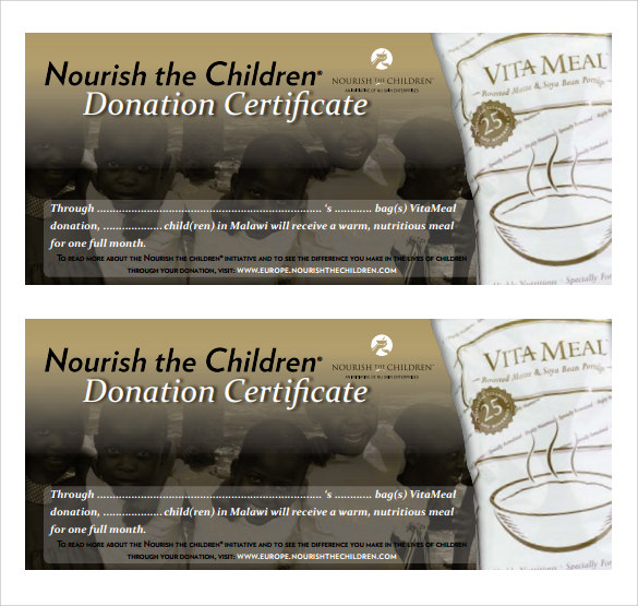 donation certificate template download