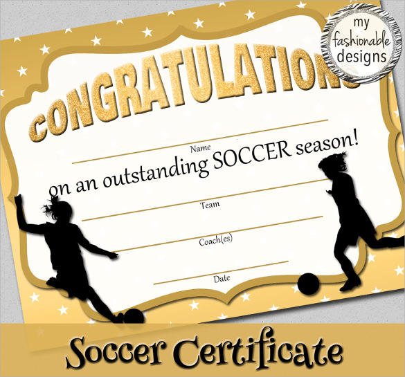 Soccer Certificate Templates For Word