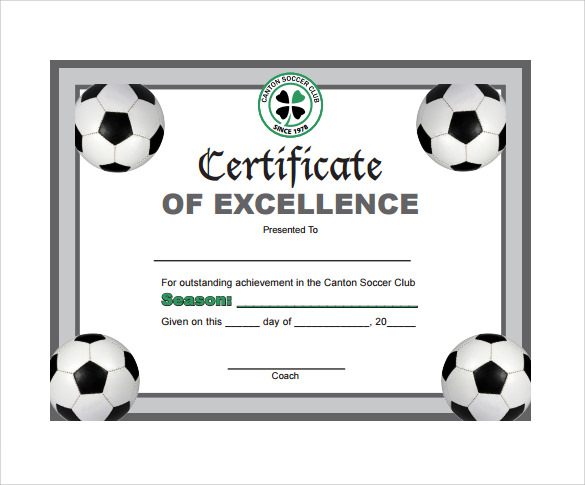 FREE 17 Soccer Certificate Templates In PSD AI InDesign MS Word