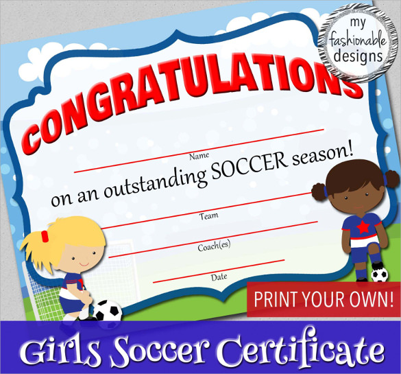 printable soccer certificate template