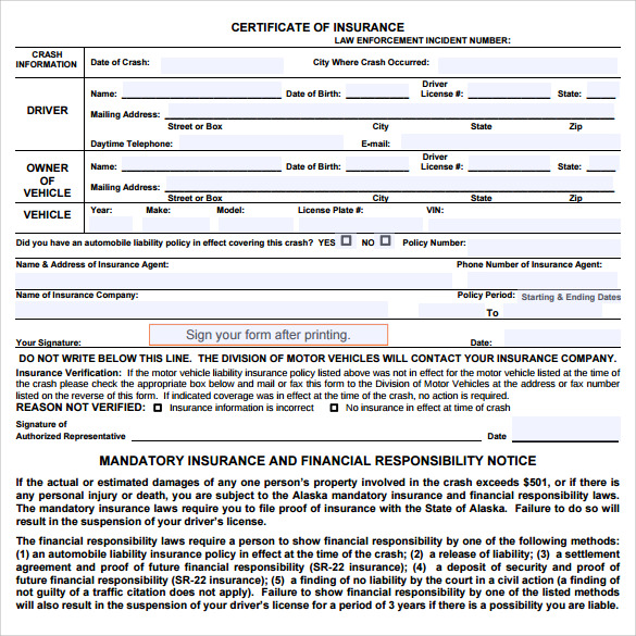 pdf certificate of insurance template