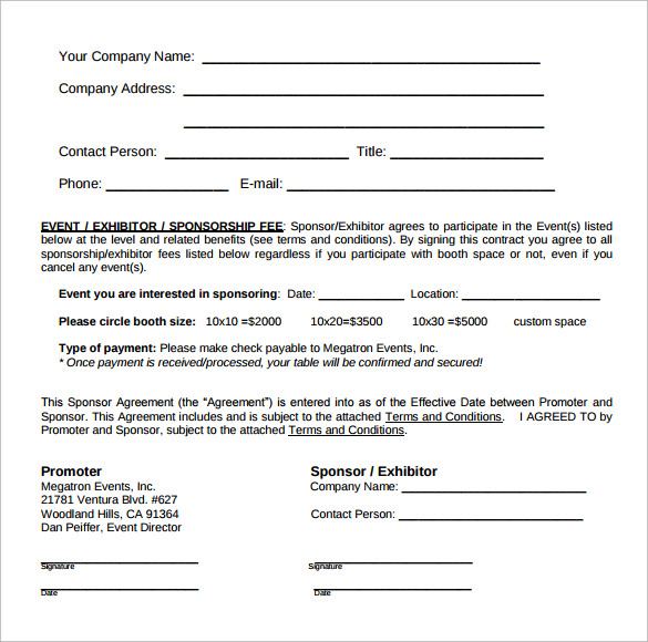 sponsorship contract pdf