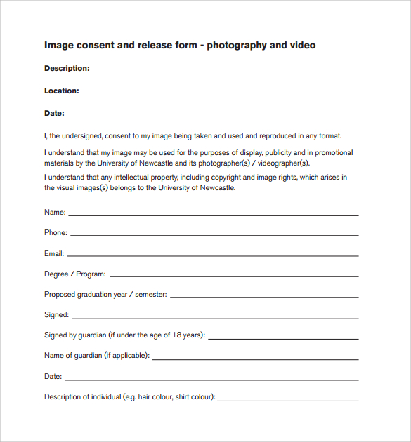 image consent and release form