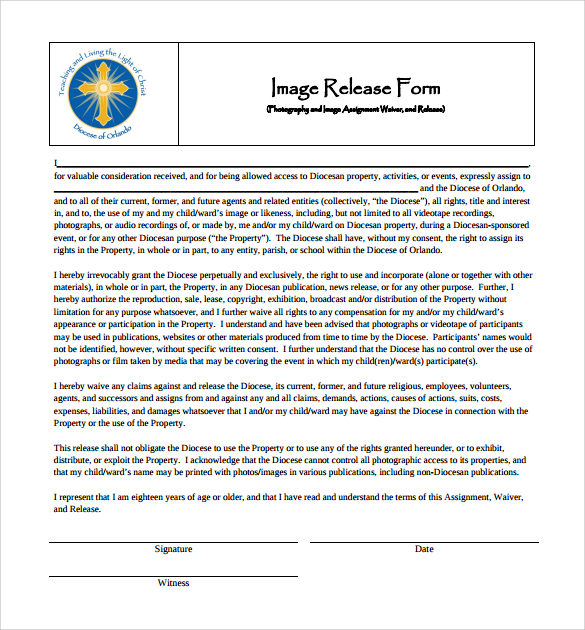 image release form to download for free