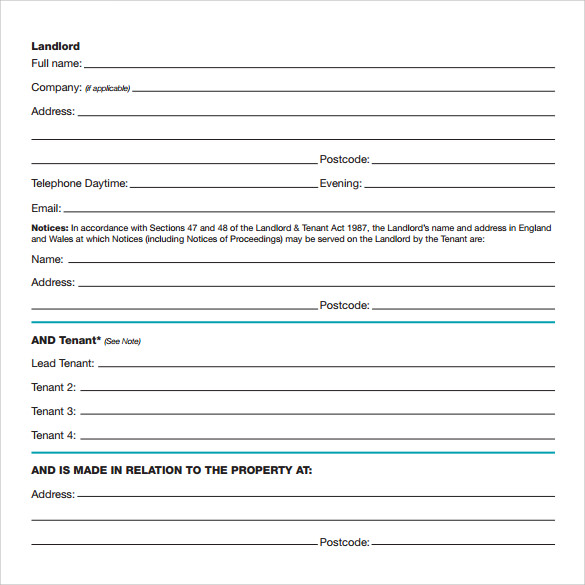 Tenancy agreement Template