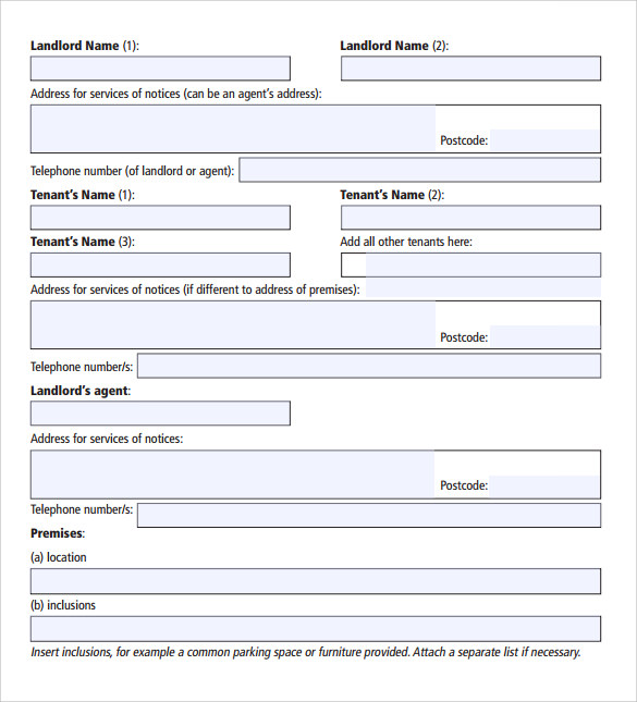 tenancy contract template free
