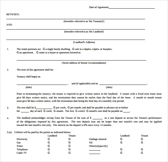 Tenancy agreement Template