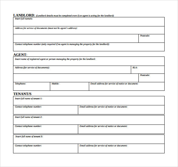 printable tenancy contract template