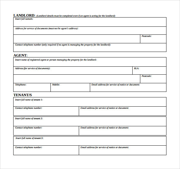 Tenancy agreement Template