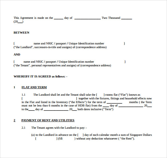 downloadable tenancy contract template