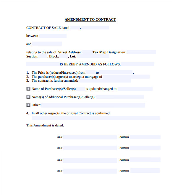 Employment contract amendment template word
