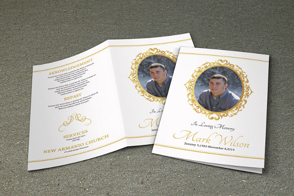 printable funeral program brochure template