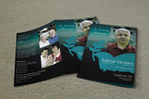 memorial funeral brochure template download