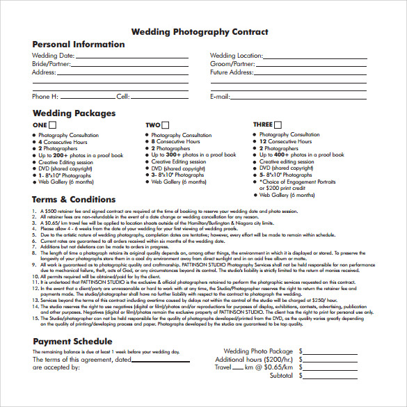 FREE 23+ Wedding Contract Templates in Google Docs MS Word Pages PDF
