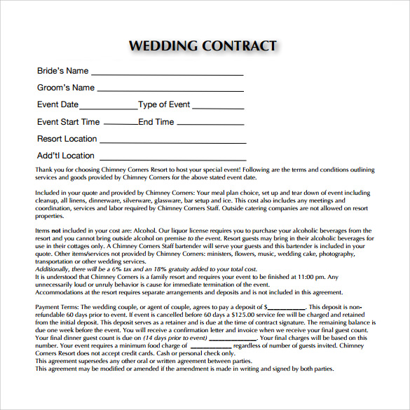 Printable Marriage Contract