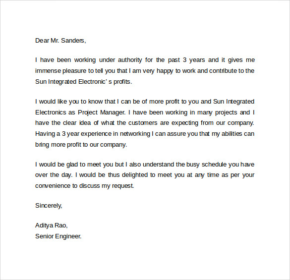 Sample Of Promotion Request Letter