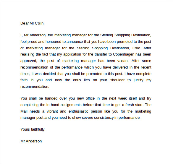 business promotion letter