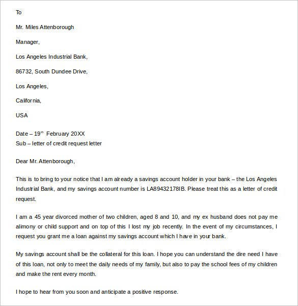 sample of application letter for credit officer