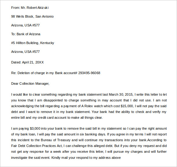 credit deletion letter