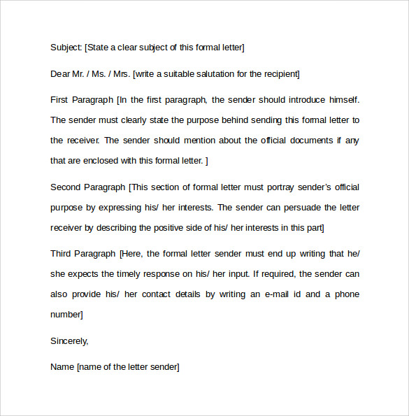 Official Letter Sample In English from images.sampletemplates.com