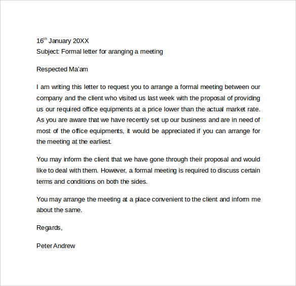 printable formal letter format