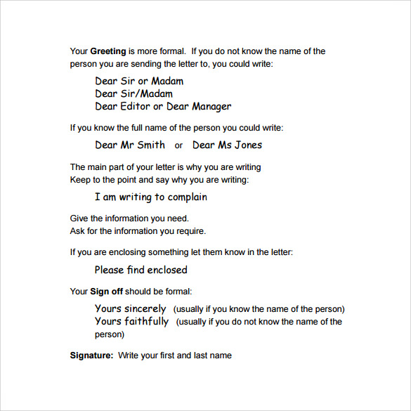 formal letter layout format pdf