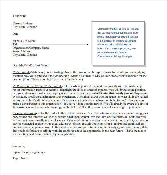 formal letter cover letter format pdf