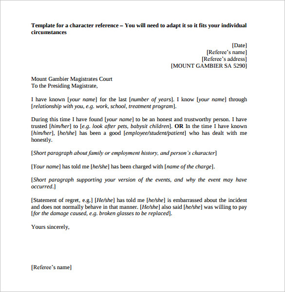 How To Create A Character Reference Letter