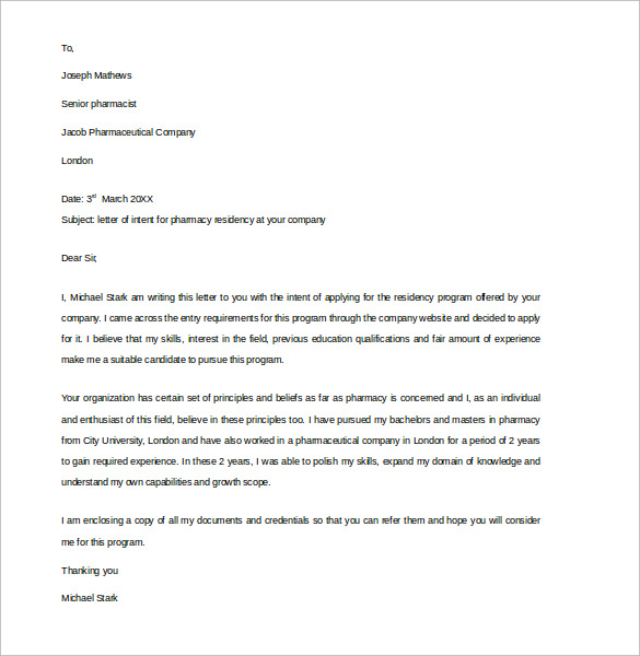 Sample Pharmacy Letter Template - 14+ Free Documents in 