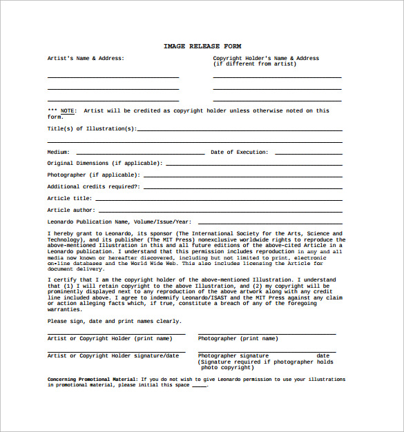 download photography release form template