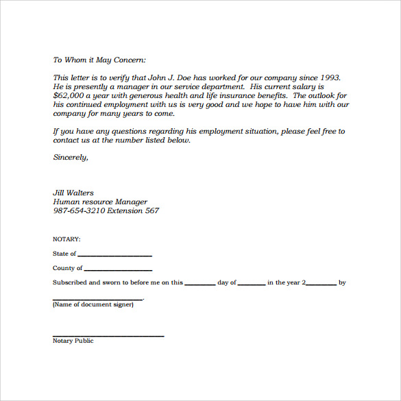 14+ Employment Letters - Samples, Examples & Format ...