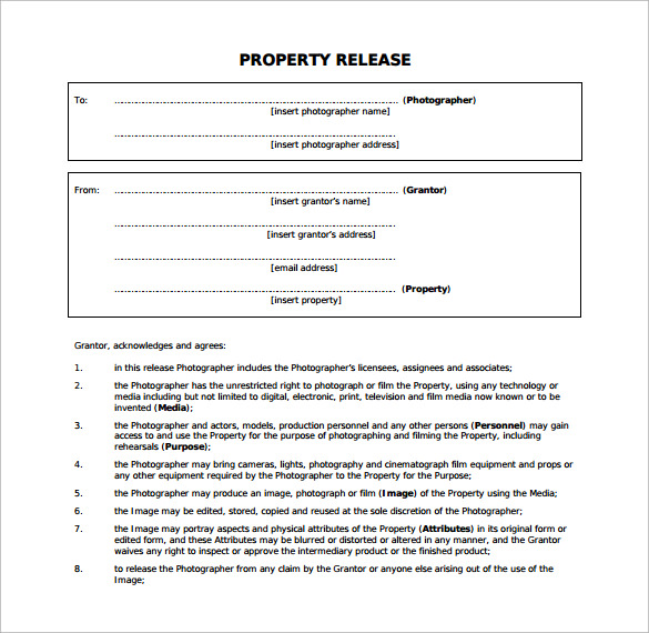 property release form to download 