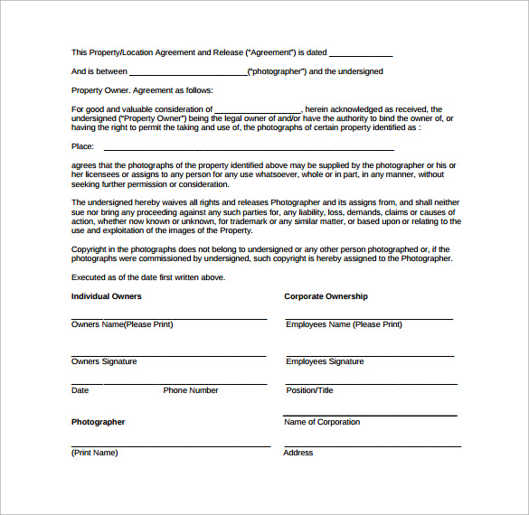 property model release form pdf to download