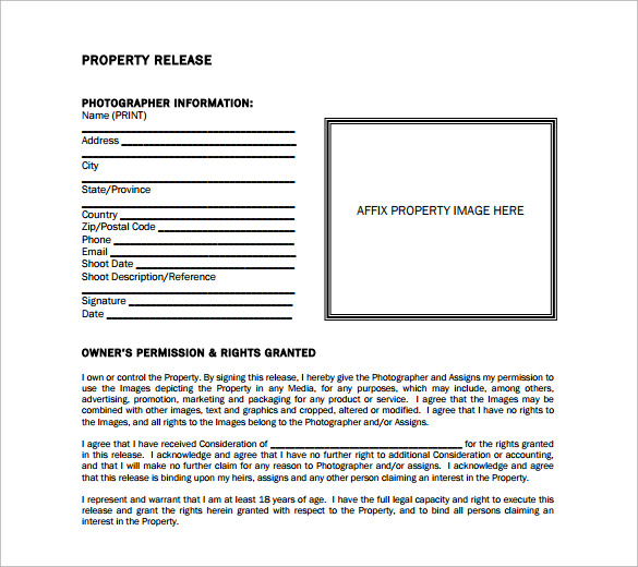 example property release form free