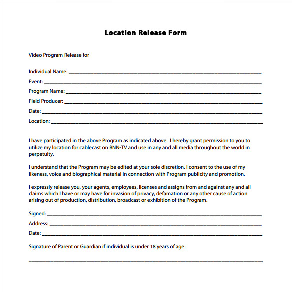 free download location video release form pdf