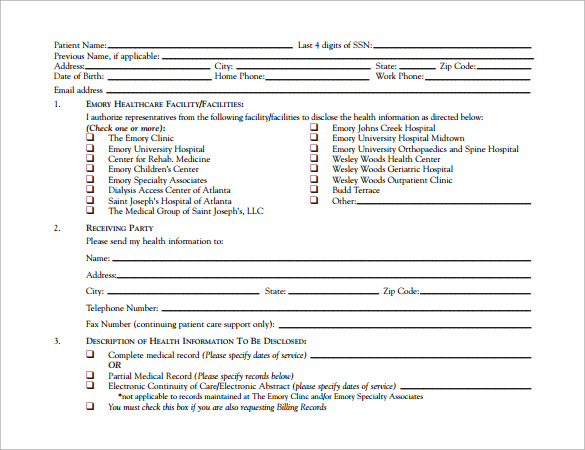 hospital release form pdf download