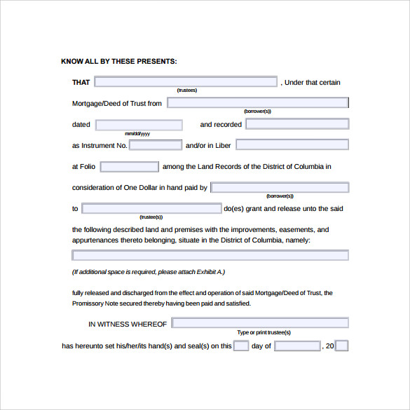 14 Deed of Release Forms to Download for Free | Sample Templates