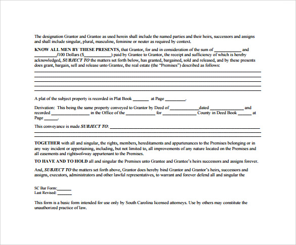 downloadable warranty deed of release form for free