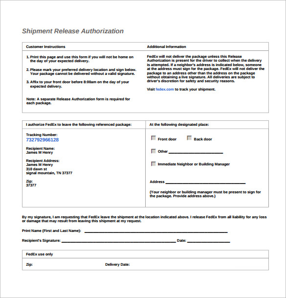 10-ups-signature-release-form-templates-to-download-sample-templates