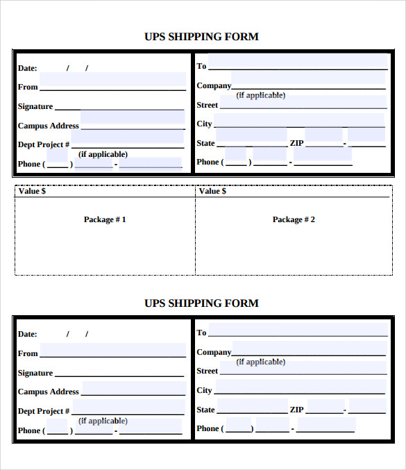 example of ups shipping release form