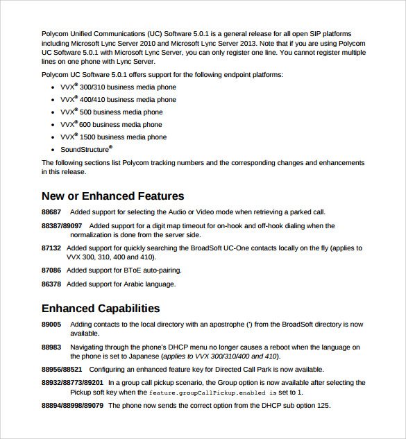 Software Release Notes Template