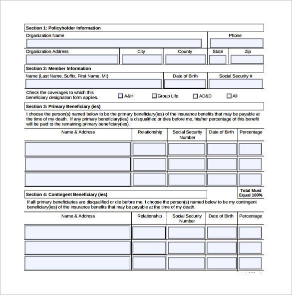 download benificiary release form for free