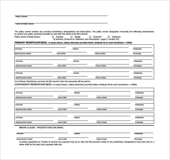 Aaa Life Insurance Beneficiary Designation Form Life Insurance Blog