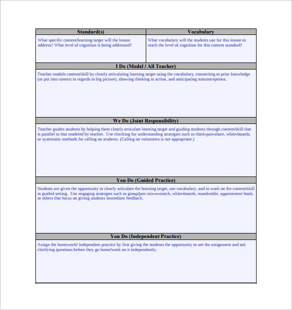 gradual release planning template to download 