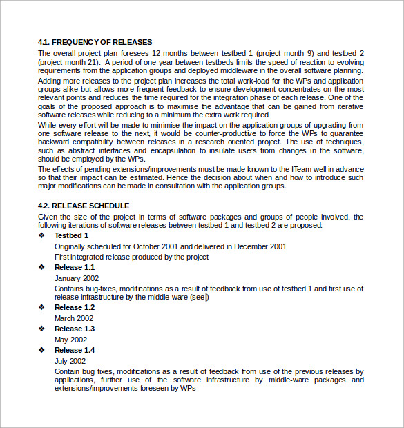 Software Release Plan Template Word