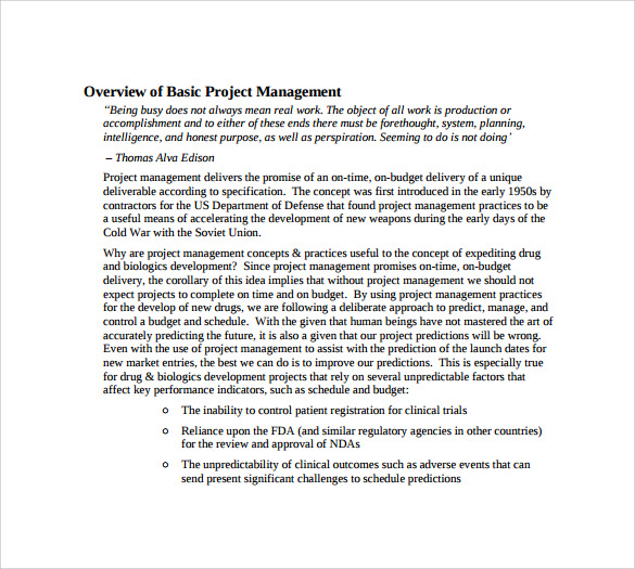 overview of basic project management