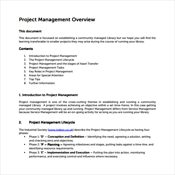 FREE 12 Sample Project Overview Templates In PDF MS Word