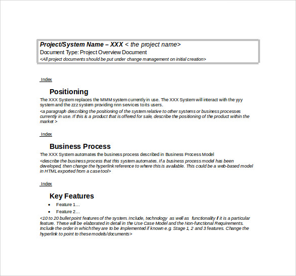 print document sample to Overview Free Project Documents in 12 Template Sample