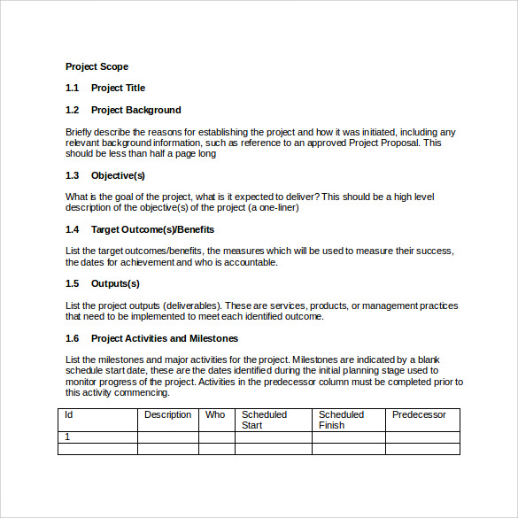 Free Project Brief Template Word